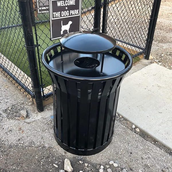 dog play dog park waste receptacles